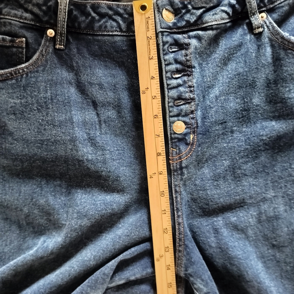Ava & Viv High Rise Cuffed Straight Jean Sz 24 Casual Chic Vintage 90's - Picture 7 of 12